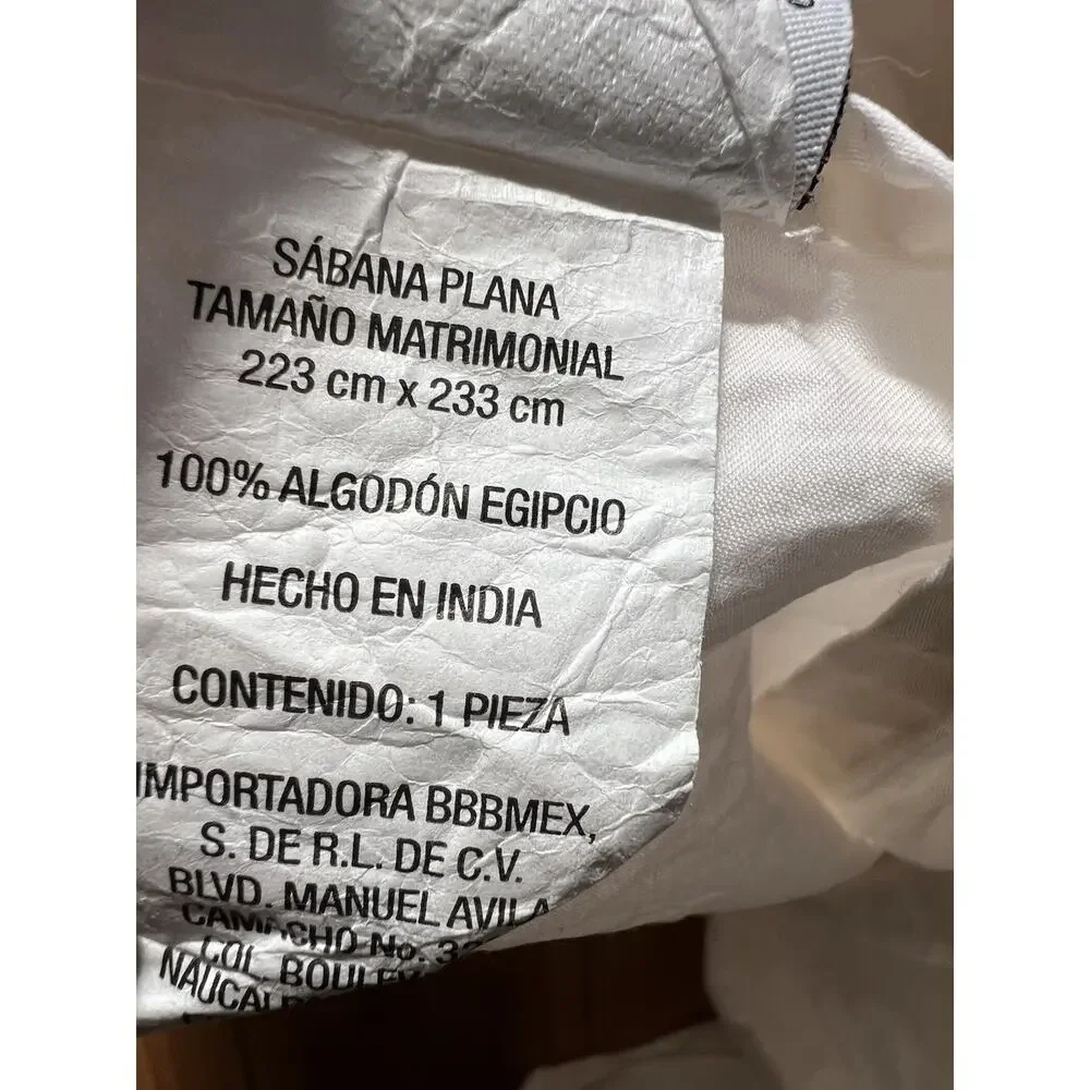 Wamsutta 100% Cotton Full Flat Sheet Cream Egyptian Cotton 350 TC